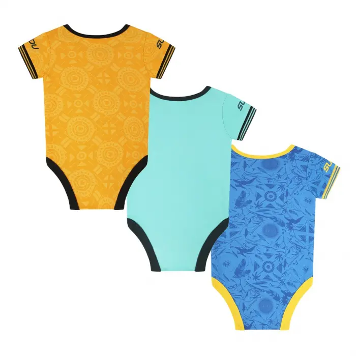 Wolverhampton Wanderers Shop | 2025-26 Kit Bodysuit Set – 3 Pack Wolverhampton Wanderers Merchandise